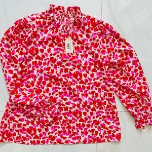 JODIFL Red and Pink Heart Blouse